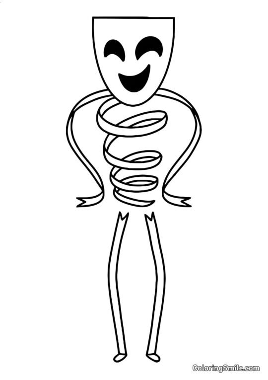 Gangl w komediowej masce - Kolorowanka