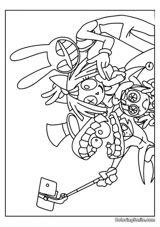 Keyn robi selfie z przyjaciółmi - Kolorowanka