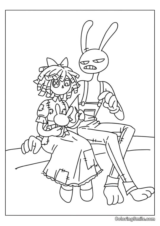 Jacks siedzi blisko Ragata - Kolorowanka