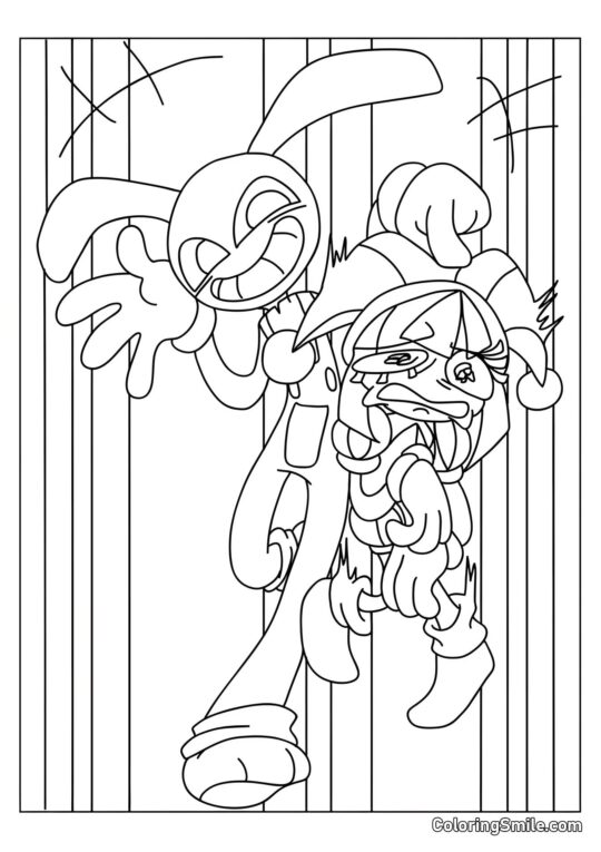 Jacks napugal Pomni - Kolorowanka