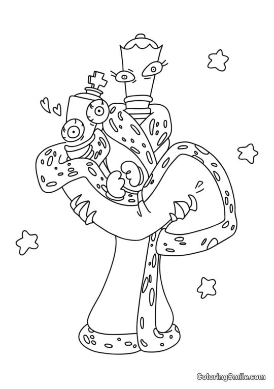 Koral na rękach Quineera - Kolorowanka