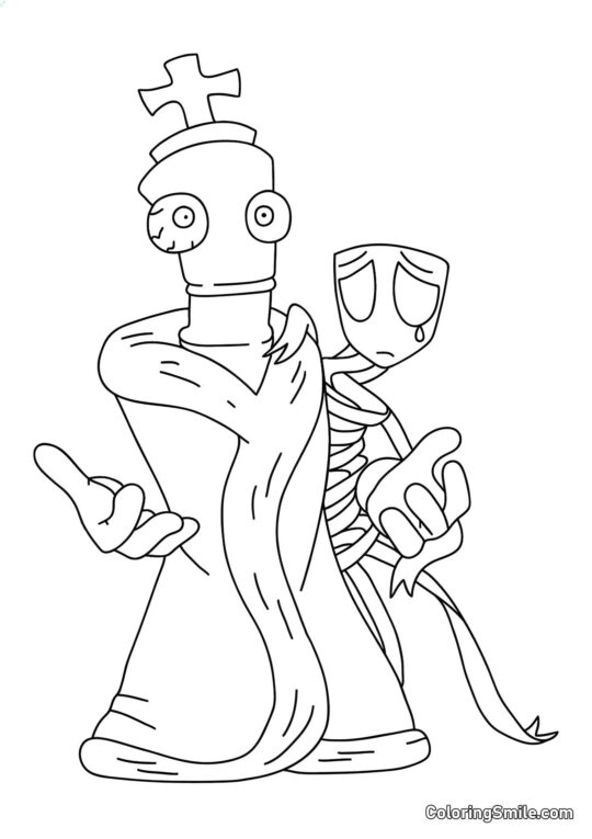 Koral i Gangl z Niesamowitego Cyfrowego Kręgu - Kolorowanka