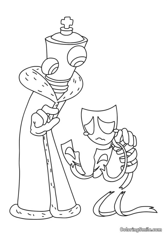 Koral i Gangl z rozerwaną maską - Kolorowanka