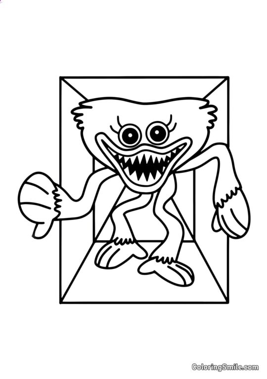 Huggy Wuggy w szybie wentylacyjnym Huggy Wuggy w szybie wentylacyjnym - Kolorowanka