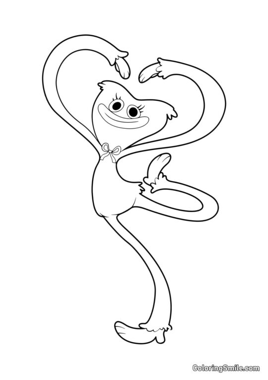 Kissy Missy z rękami w kształcie serca Kissy Missy z rękami w kształcie serca - Kolorowanka