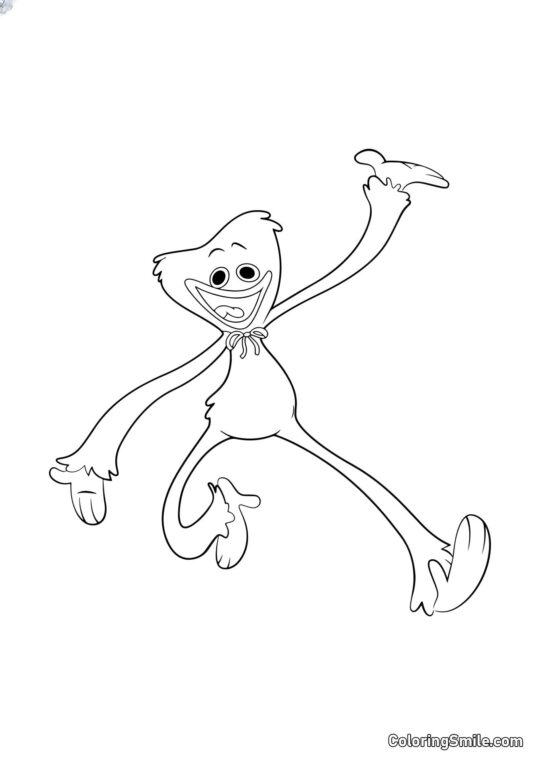 Huggy Wuggy biegnący w stronę Huggy Wuggy biegnący w stronę - Kolorowanka