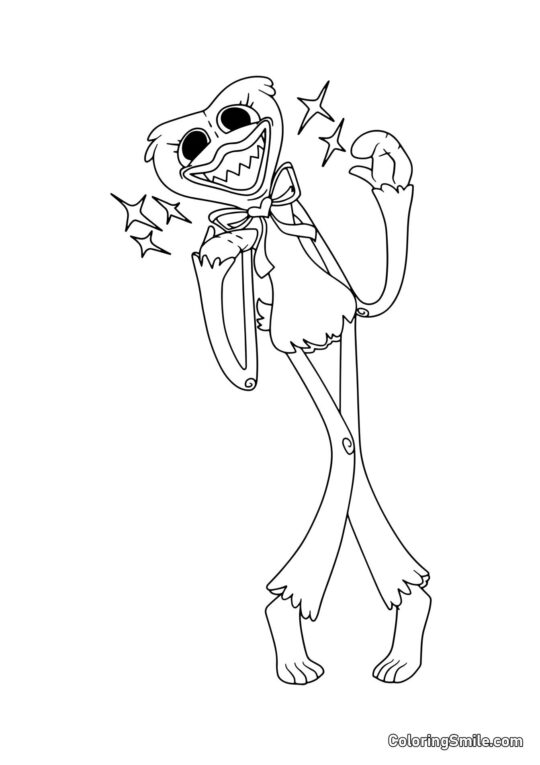 Huggy Wuggy bawiący się Huggy Wuggy bawiący się - Kolorowanka