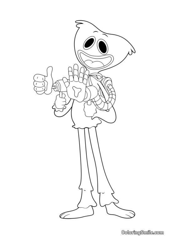 Huggy Wuggy z rękami gracza Huggy Wuggy z rękami gracza - Kolorowanka