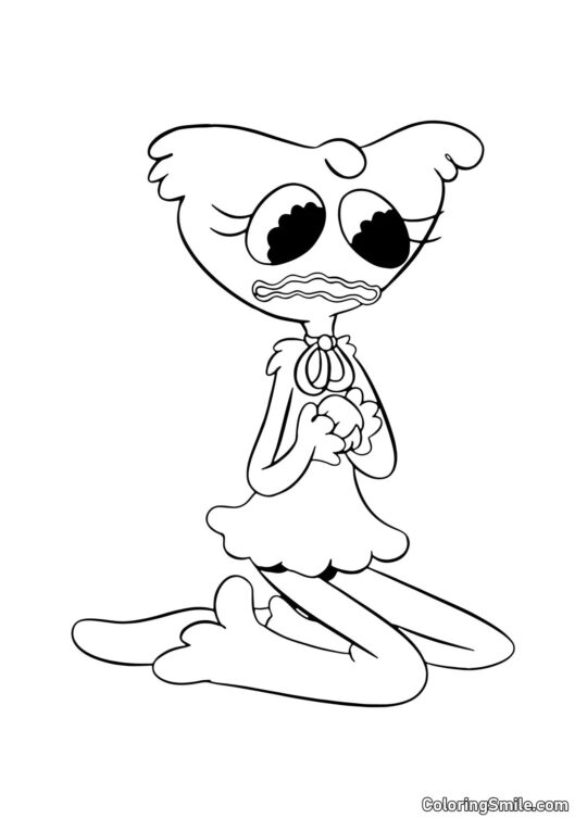 Smutna Kissy Missy płacząca Smutna Kissy Missy płacząca - Kolorowanka