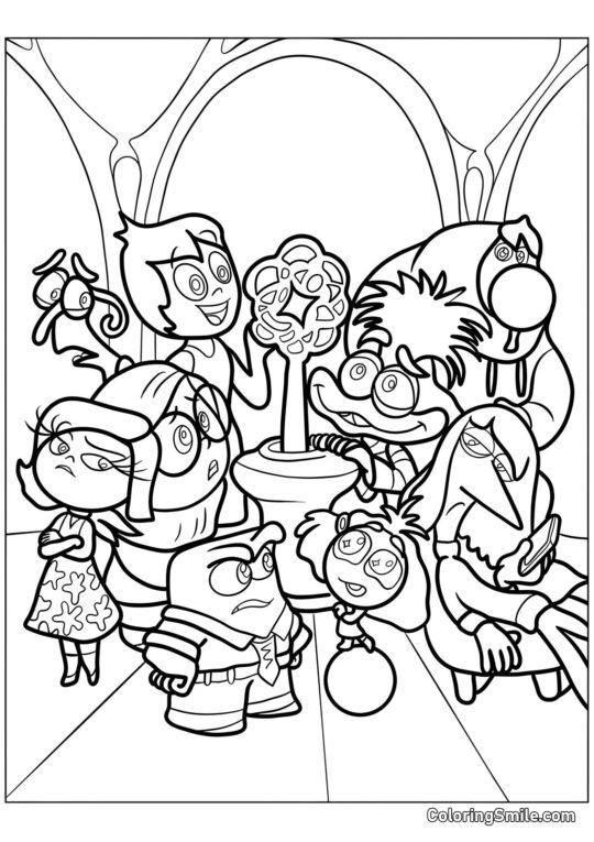 Emocje Riley obok samoświadomości Emocje Riley obok samoświadomości - Kolorowanka