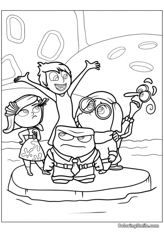 Radość, Smutek, Złość, Wstręt i Strach pływają Radość, Smutek, Złość, Wstręt i Strach pływają - Kolorowanka