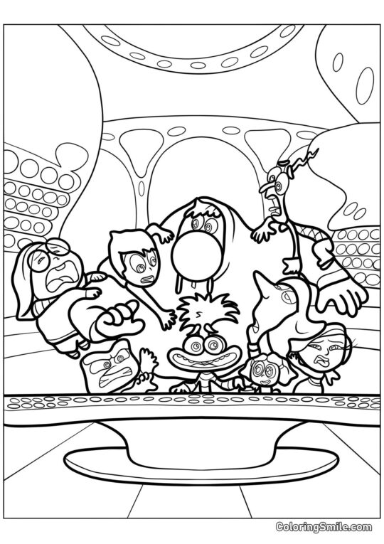 Emocje Riley na panelu sterującym Emocje Riley na panelu sterującym - Kolorowanka