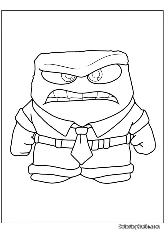 Emocja Złości z zmarszczonymi brwiami Emocja Złości z zmarszczonymi brwiami - Kolorowanka