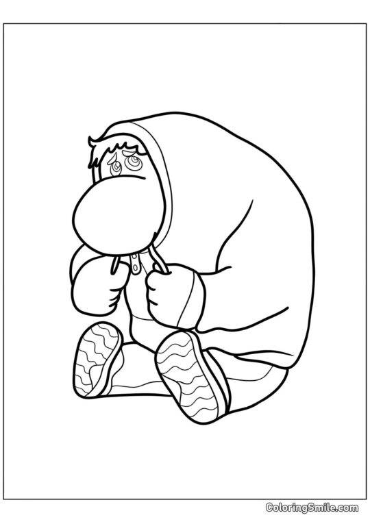 Emocja Wstydu siedząca Emocja Wstydu siedząca - Kolorowanka