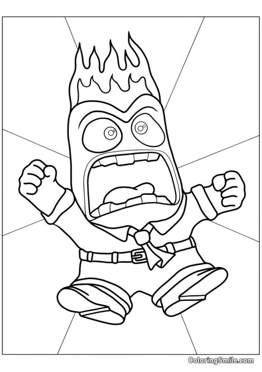 Emocja Złości w furii Emocja Złości w furii - Kolorowanka