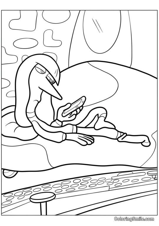 Smutek leżący na kanapie Smutek leżący na kanapie - Kolorowanka