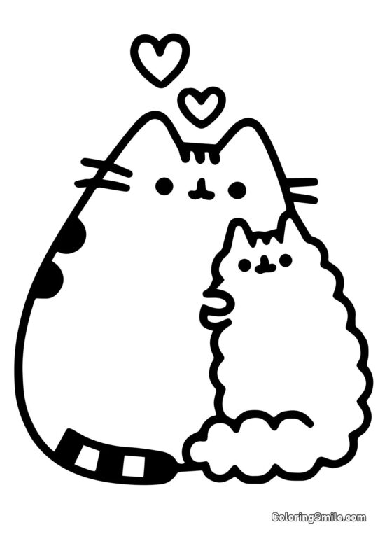 Pusheen i Stormy - Kolorowanka