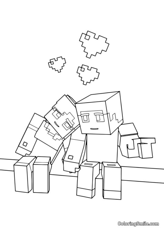 Kochający Alex i Steve - Kolorowanka