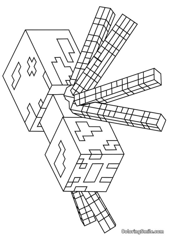 Pająk z Minecrafta - Kolorowanka