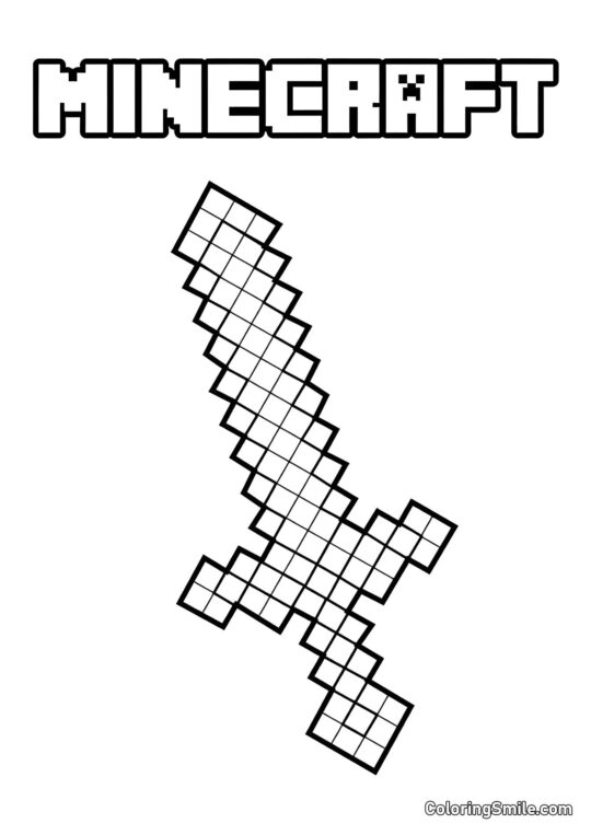Miecz z Minecrafta - Kolorowanka