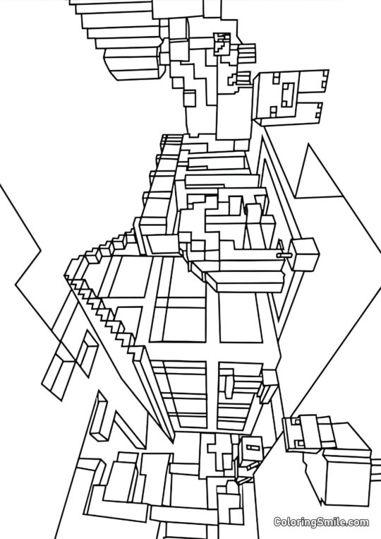 Dom z Minecrafta - Kolorowanka