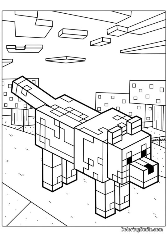 Pies z Minecrafta - Kolorowanka