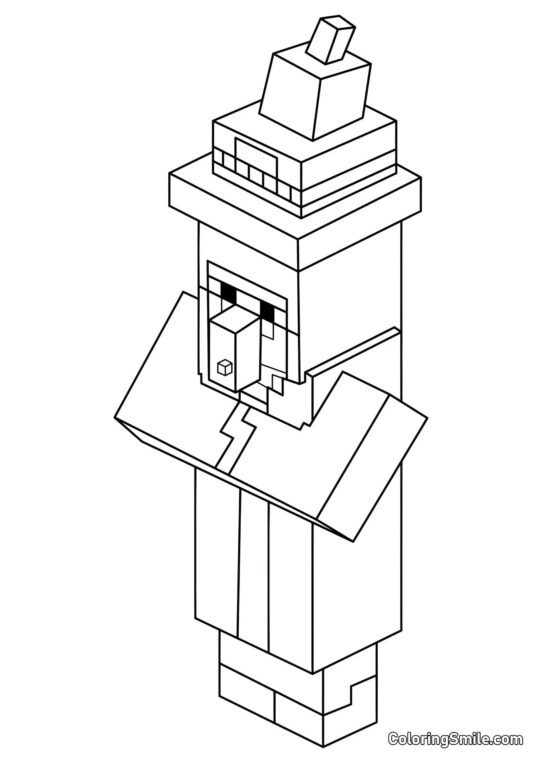 Czarownica z Minecrafta - Kolorowanka