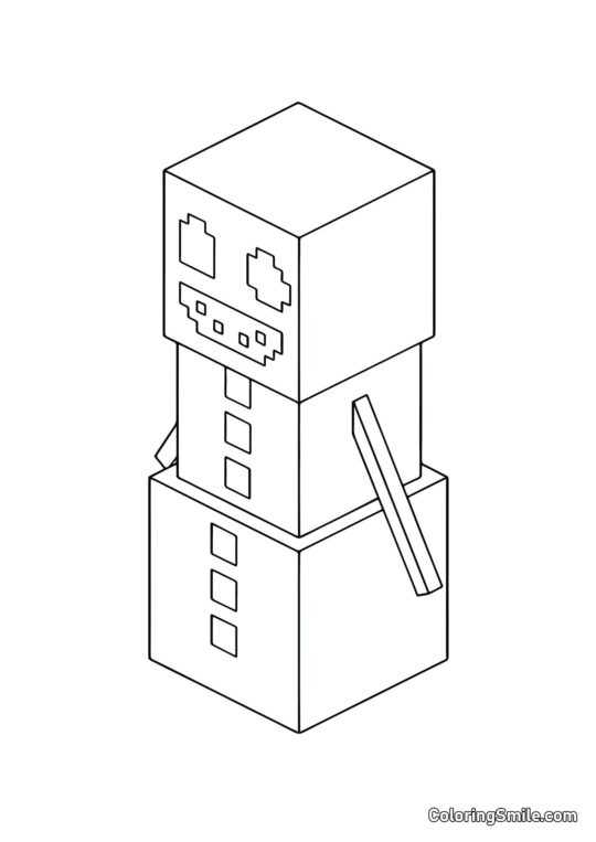 Golem Śnieżny z Arbuzem - Kolorowanka