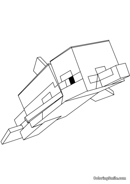 Delfin z Minecrafta - Kolorowanka
