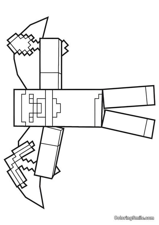 Herobrine z Skrzydłami - Kolorowanka