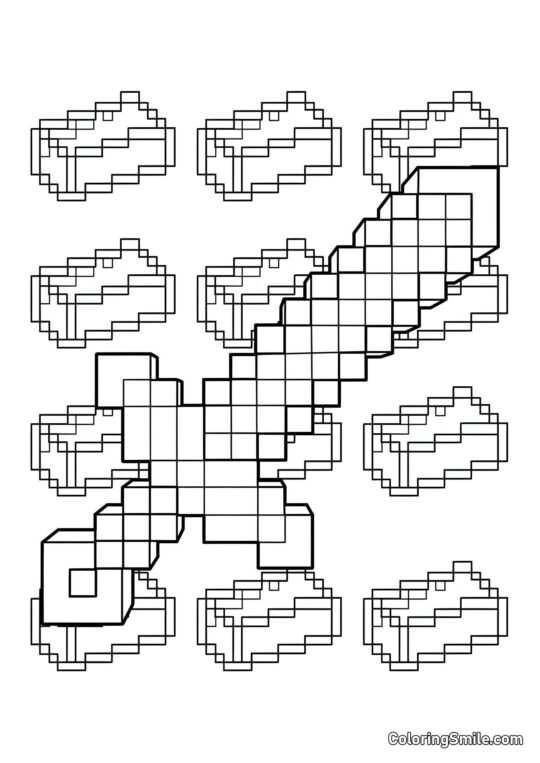 Miecz Minecrafta Antystresowy - Kolorowanka