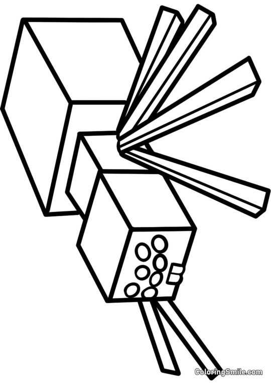 Pająk z Minecrafta - Kolorowanka