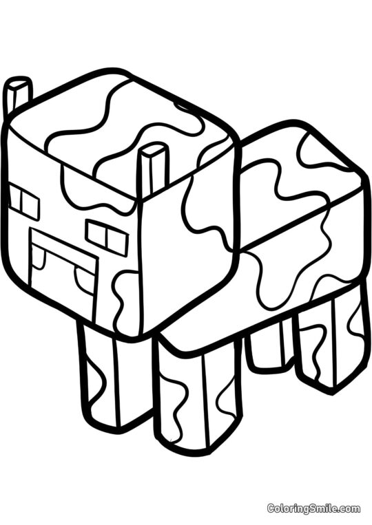 Krowa z Minecrafta - Kolorowanka