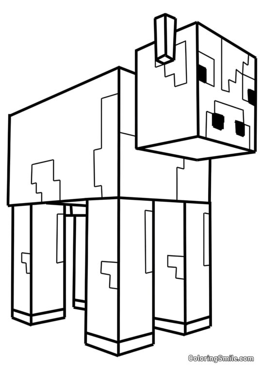 Krowa z Minecrafta - Kolorowanka