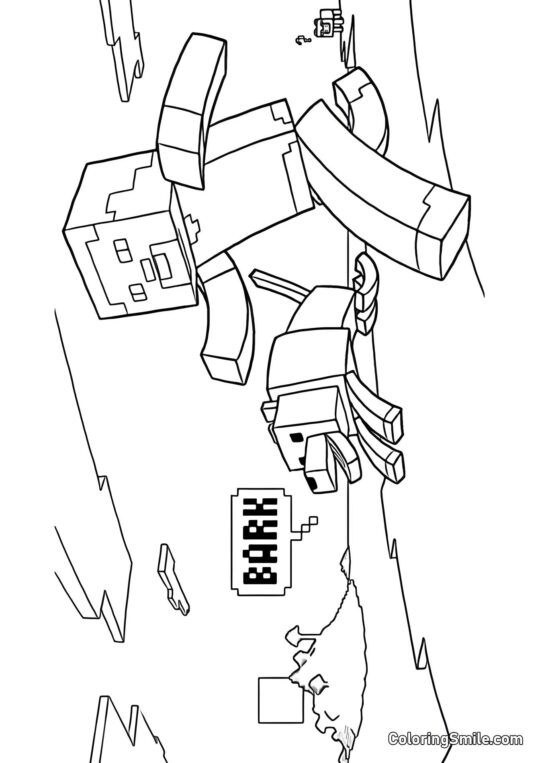 Steve z Psem - Kolorowanka