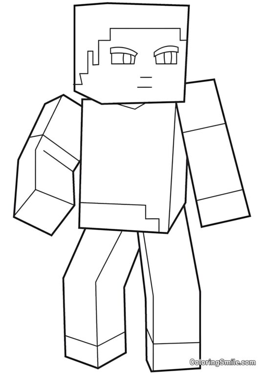 Steve Obserwujący Okolicę - Kolorowanka