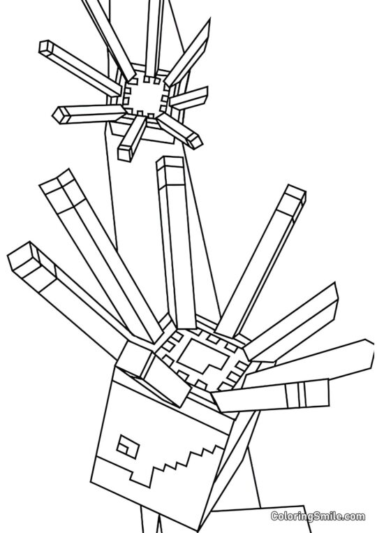 Kałamarnica z Minecrafta - Kolorowanka
