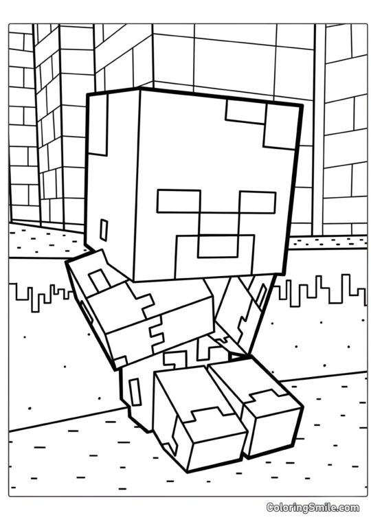 Małe Zombie z Minecrafta - Kolorowanka