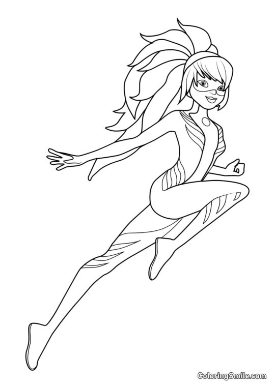 Marinette jako Lady Dragon Marinette jako Lady Dragon - Kolorowanka