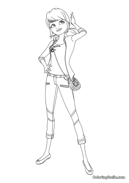 Piękna Marinette Piękna Marinette - Kolorowanka