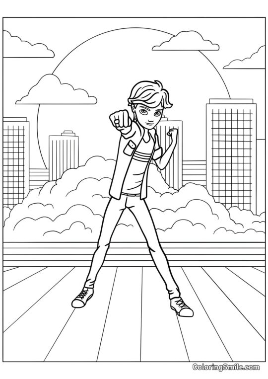 Adrien Agreste przywołujący Plagga Adrien Agreste przywołujący Plagga - Kolorowanka