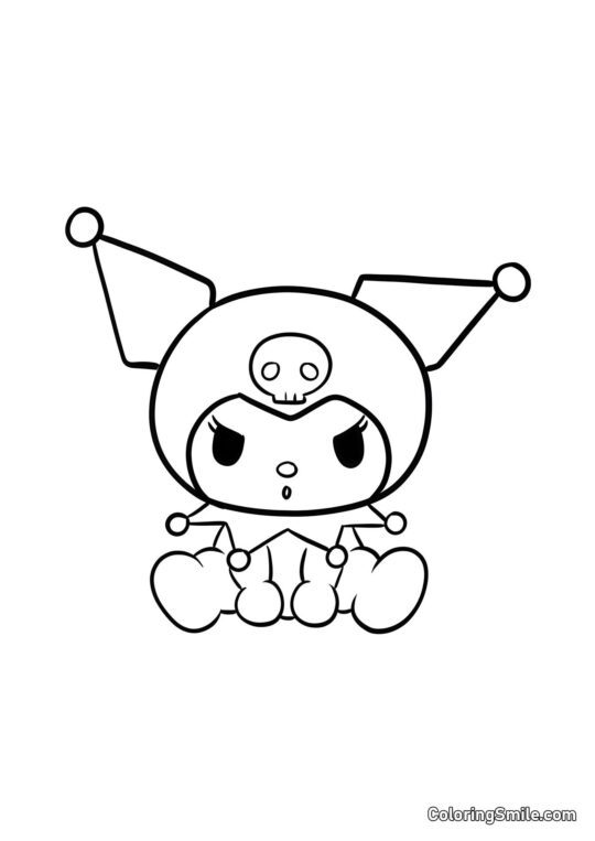 Kuromi Siedząca Kuromi Siedząca - Kolorowanka