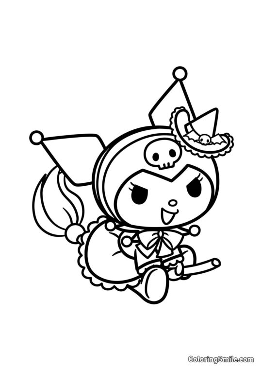 Kuromi w Kostiumie Czarownicy Kuromi w Kostiumie Czarownicy - Kolorowanka