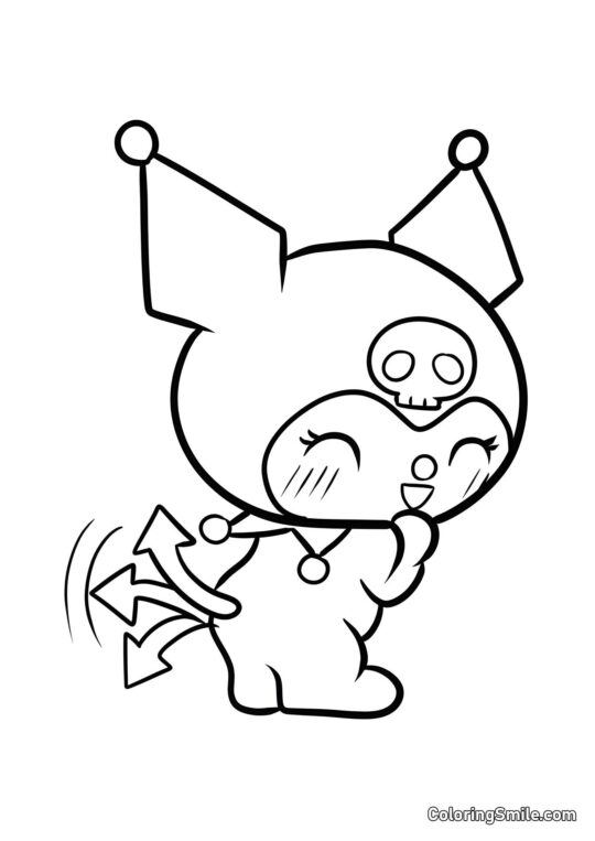 Kuromi Machająca Ogonem Kuromi Machająca Ogonem - Kolorowanka