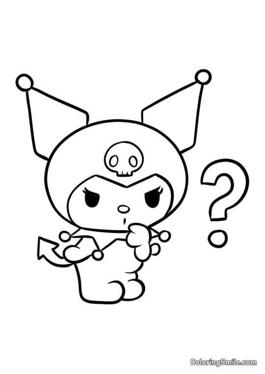 Kuromi Zdezorientowana Kuromi Zdezorientowana - Kolorowanka