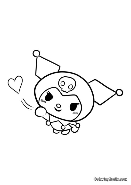 Kuromi Przesyłająca Całusa Kuromi Przesyłająca Całusa - Kolorowanka