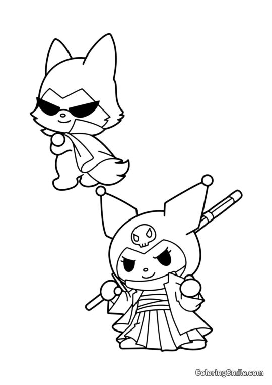 Kuromi i Lisek Konmi Kuromi i Lisek Konmi - Kolorowanka