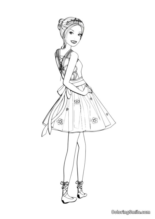 Barbie w krótkiej sukience Barbie w krótkiej sukience - Kolorowanka