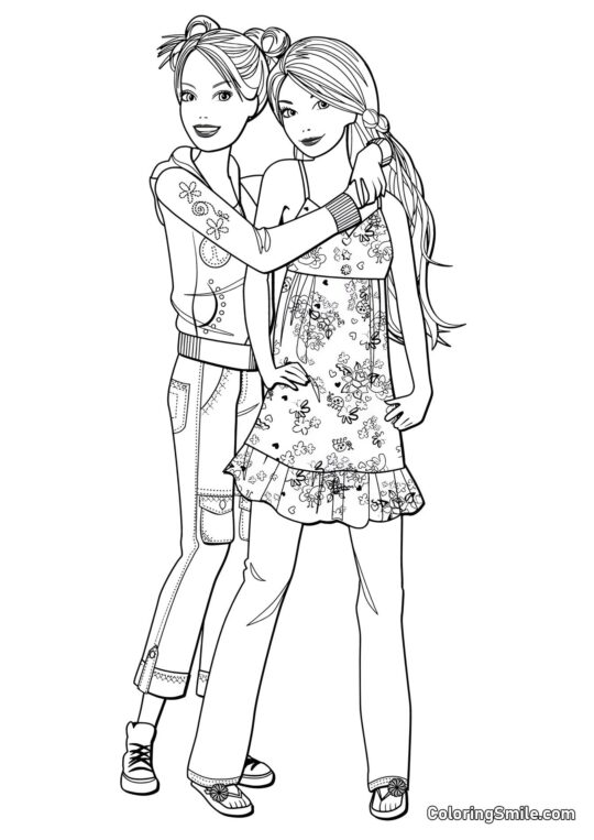 Barbie z najlepszą przyjaciółką Barbie z najlepszą przyjaciółką - Kolorowanka