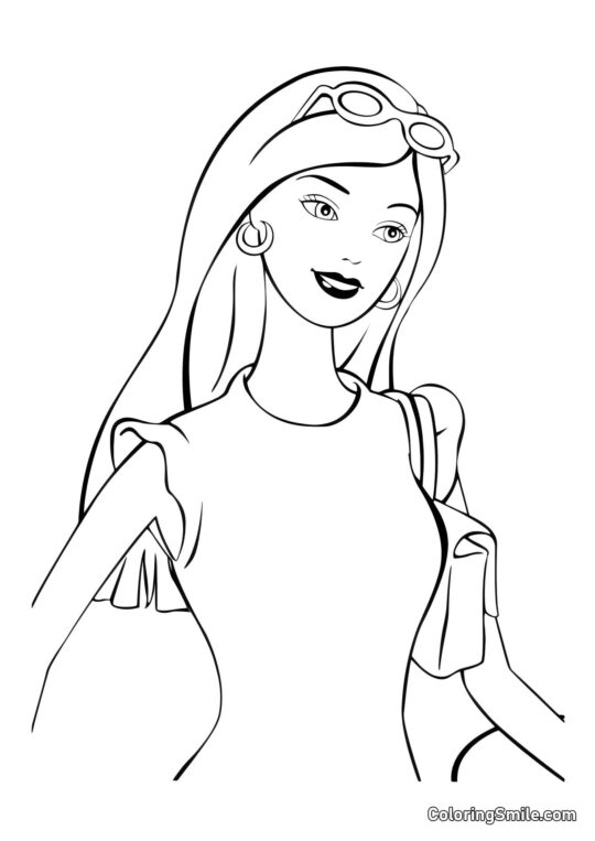 Barbie przygotowująca się do wywiadu Barbie przygotowująca się do wywiadu - Kolorowanka